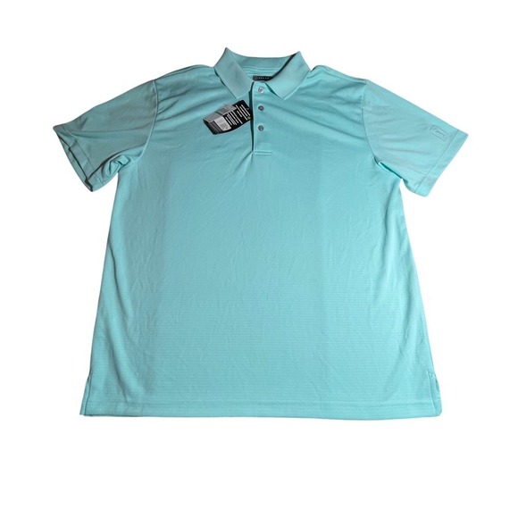 PGA Tour Other - PGA TOUR Men's Tanager Turquoise Golf Polo Shirt Size L Sleeve Performance